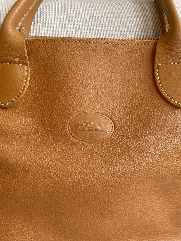 Longchamp-Handtasche aus beige/kamelfarbenem Leder 