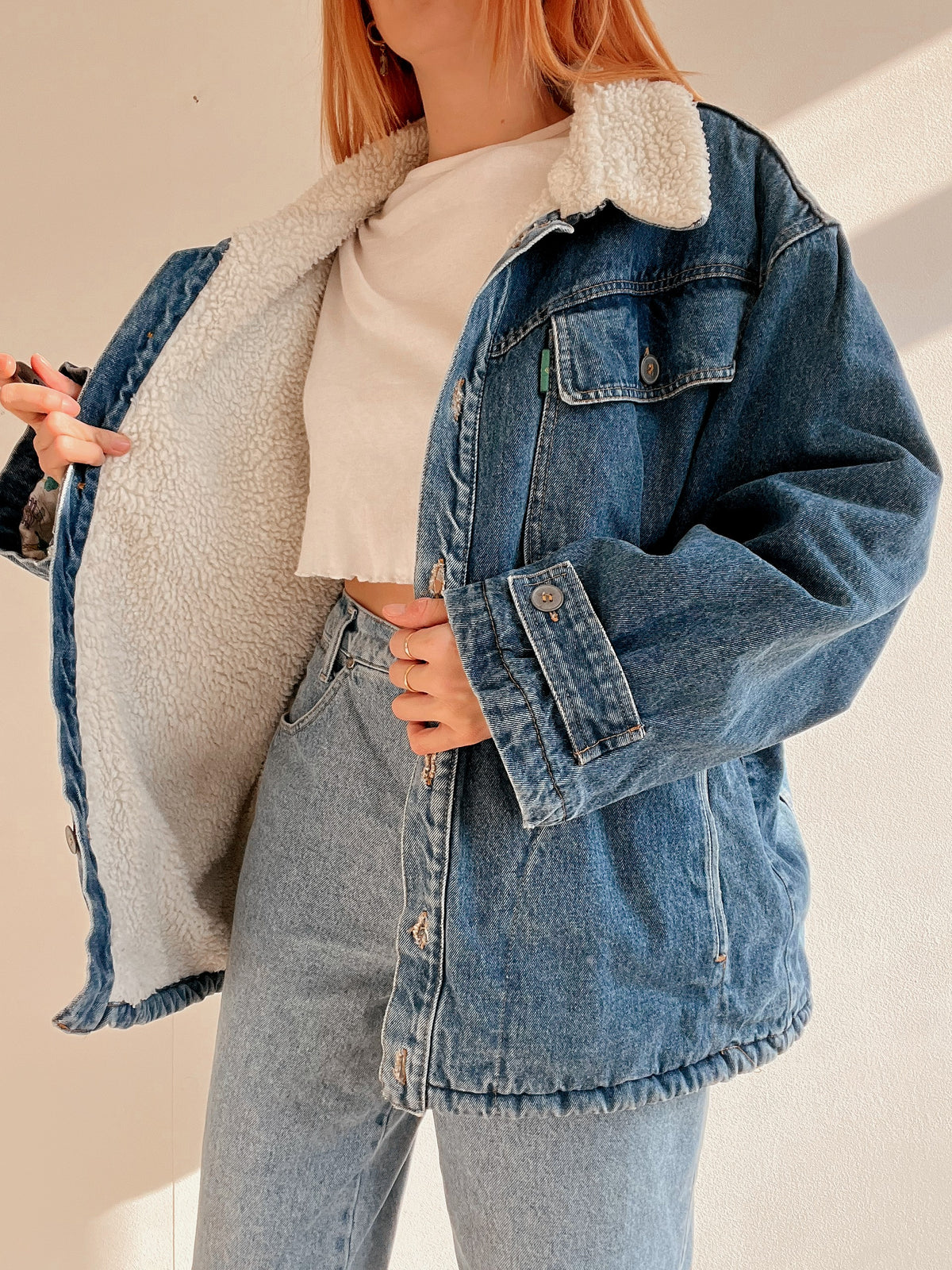 White and blue jacket with orange collar Adidas XL