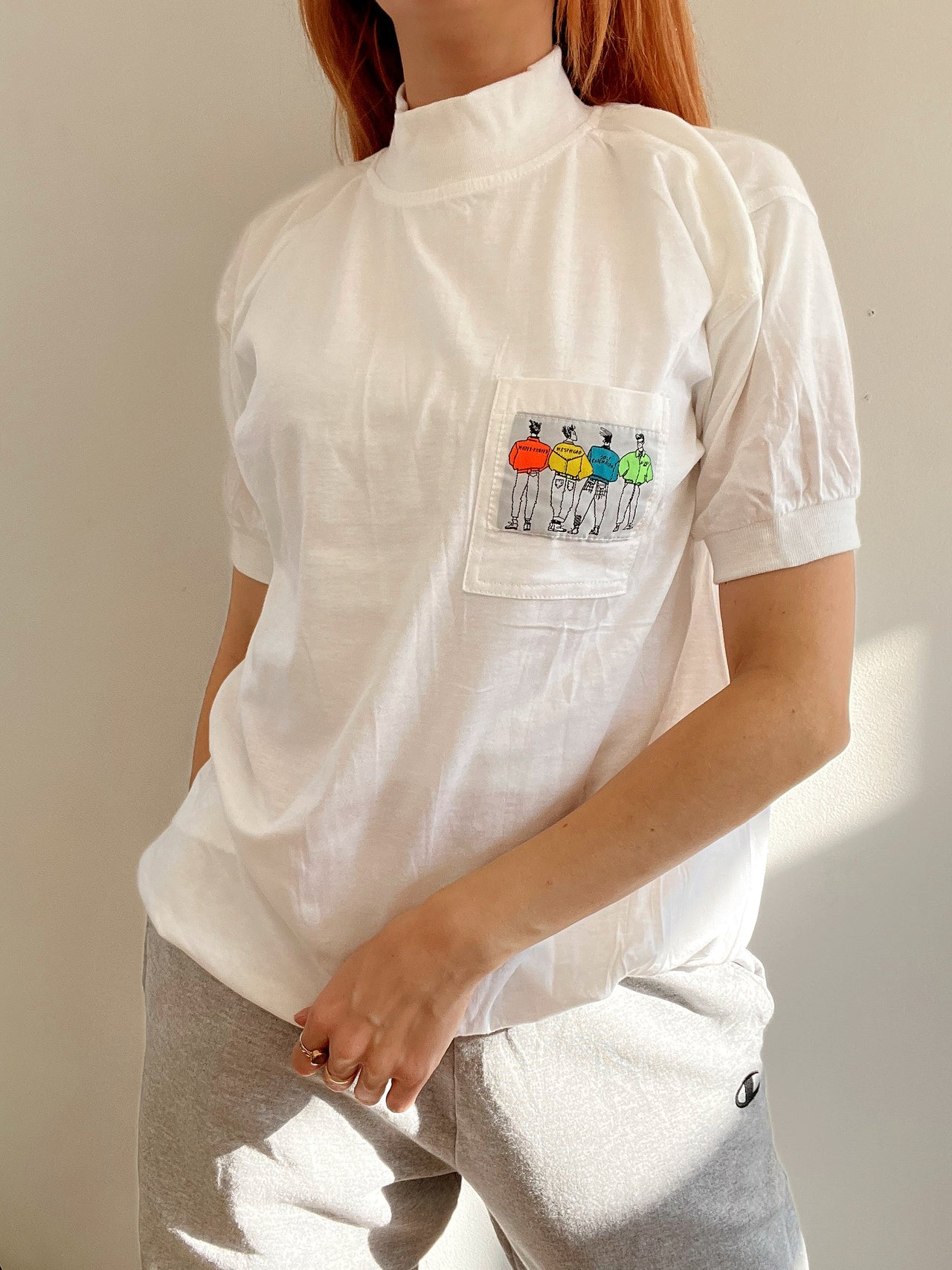 T-shirt Vintage 80/90s blanc brodé M