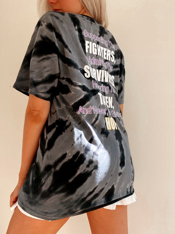 T-shirt vintage tie and dye noir et gris M