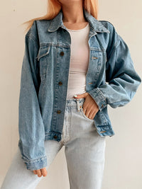 White and blue jacket with orange collar Adidas XL