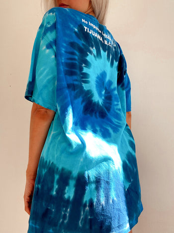 T-shirt vintage tie and dye bleu