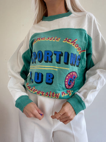 Pull USA vintage turquoise S