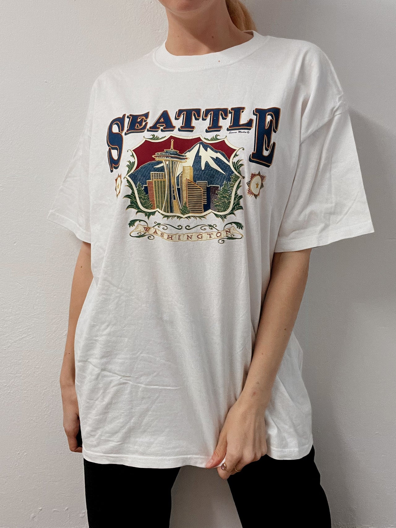 T-shirt vintage blanc Seattles XL