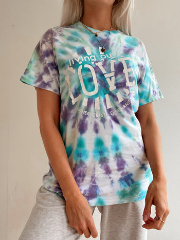 T-shirt vintage bleu et violet tie and dye M/L