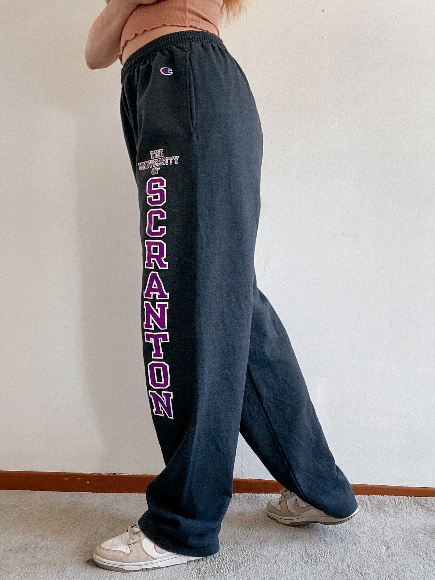Vintage graue und lila Jogginghose XL
