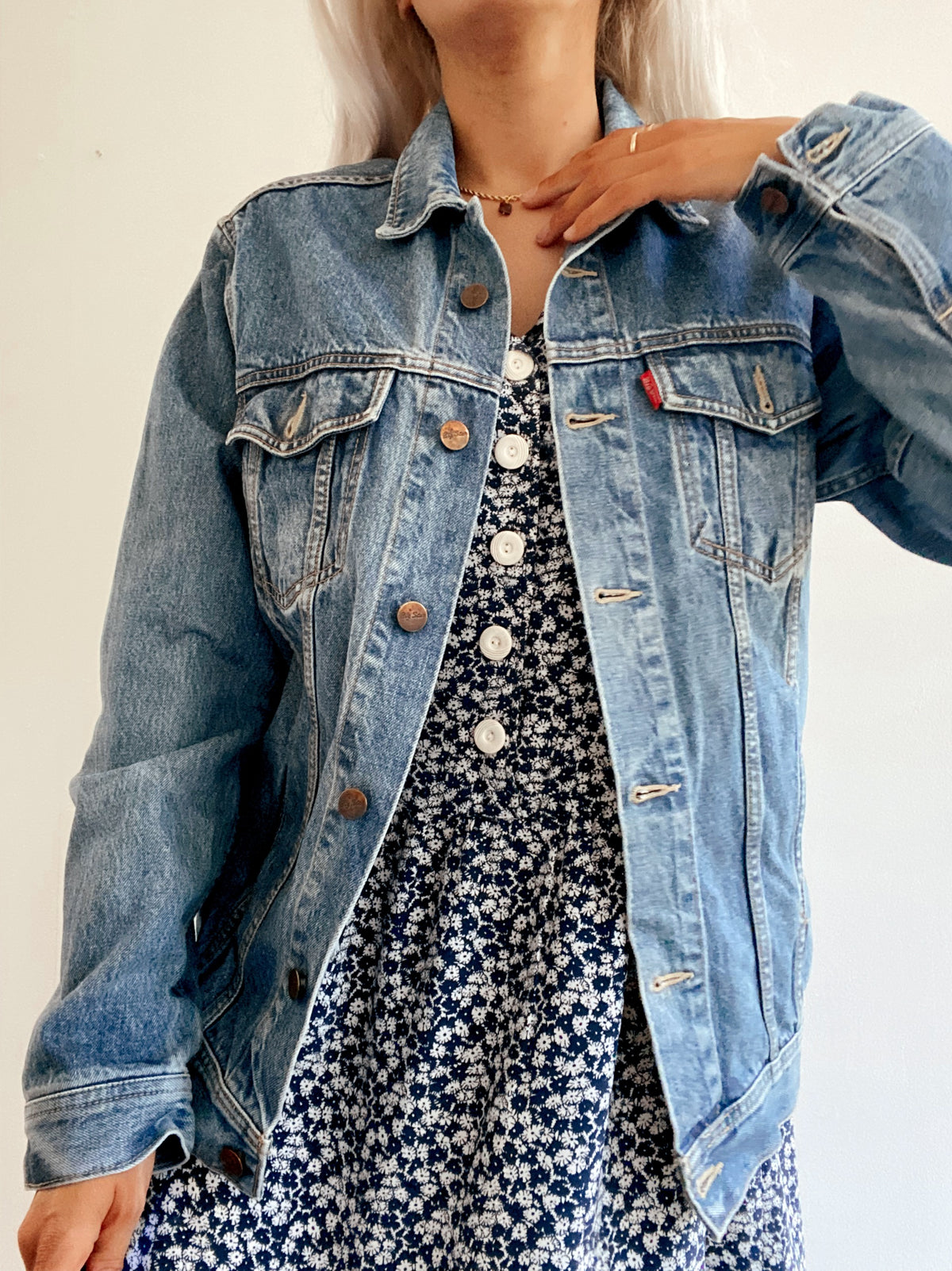 Blaue Vintage-Jeansjacke M