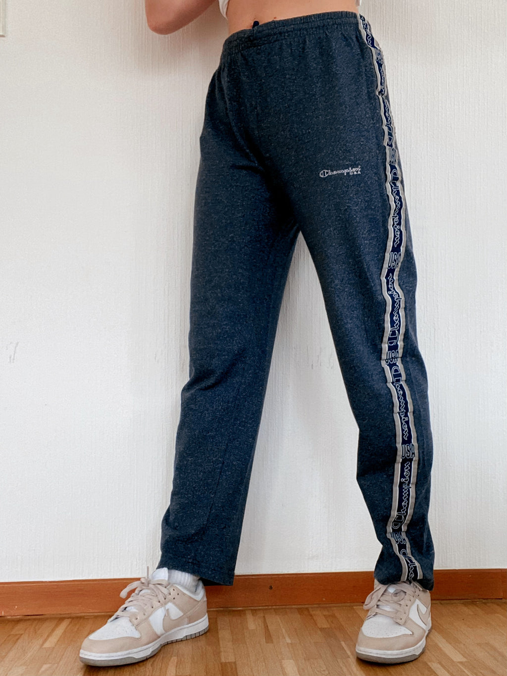Champion XL dunkelblaue und graue Jogginghose