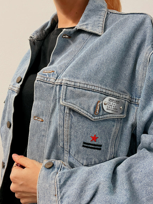 Veste en jeans vintage bleue claire USA M
