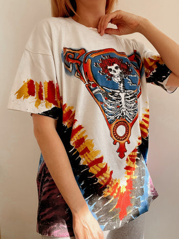 T-shirt vintage rock blanc tye and die XL