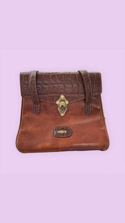 Braune Vintage-Handtasche mit zwei Riemen