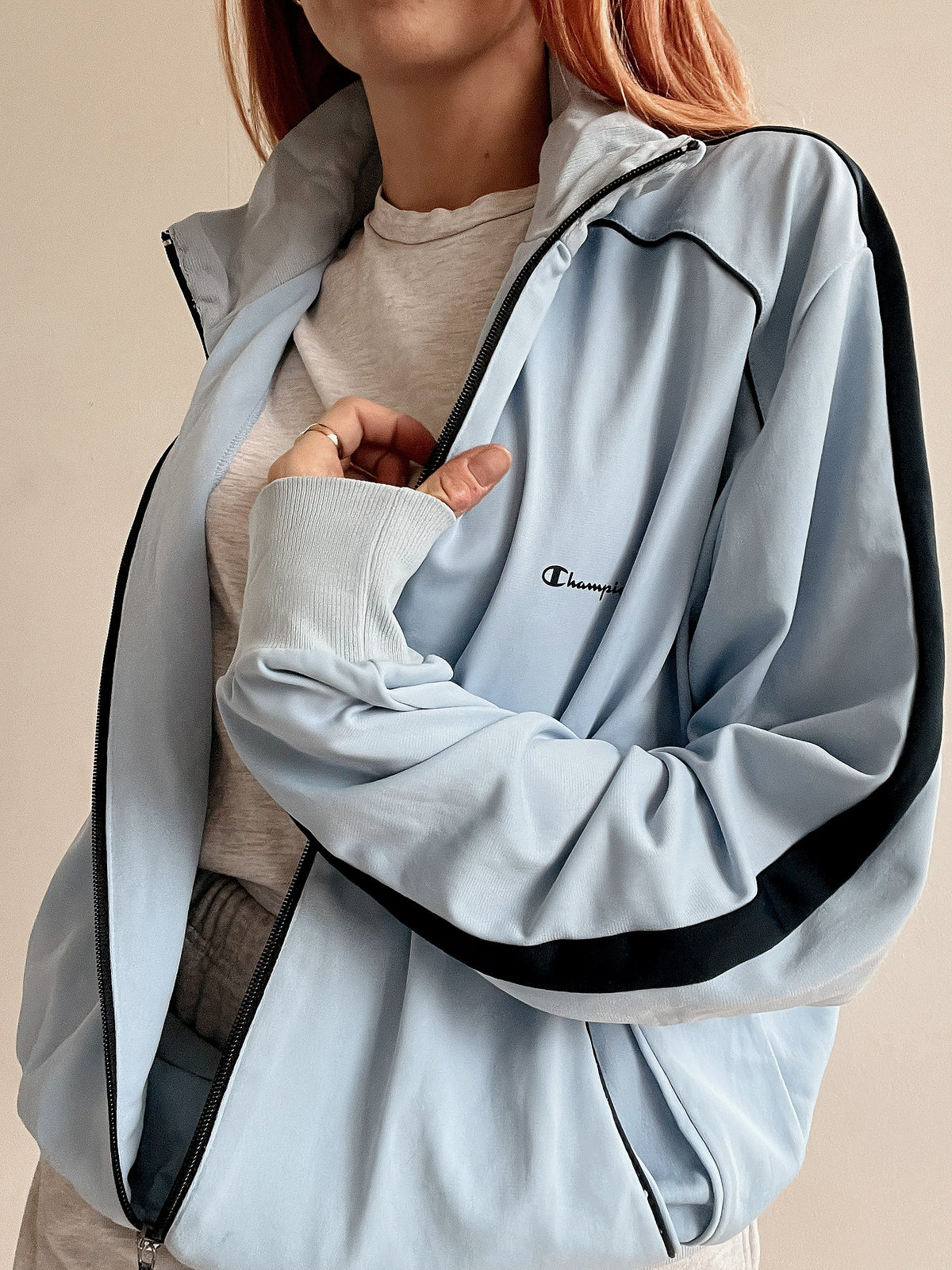 Veste de jogging vintage bleue clair Champion L