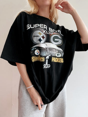 T-shirt vintage américain noir NFL XXL