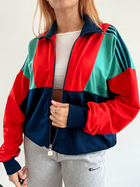 Jacket vintage bleue foncée et verte Adidas  XL