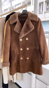 Manteau brun mouton retourné S/M