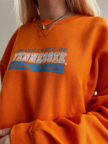 Pull vintage américain orange Clair L