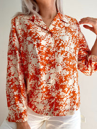 Chemise Vintage 80/90s orange en soie