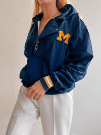 White and blue jacket with orange collar Adidas XL