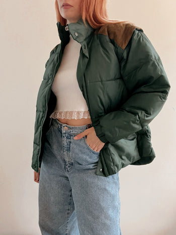 Doudoune vintage verte oversized S