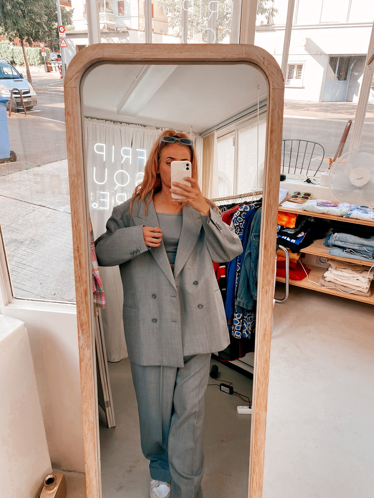 Light gray XL suit set 