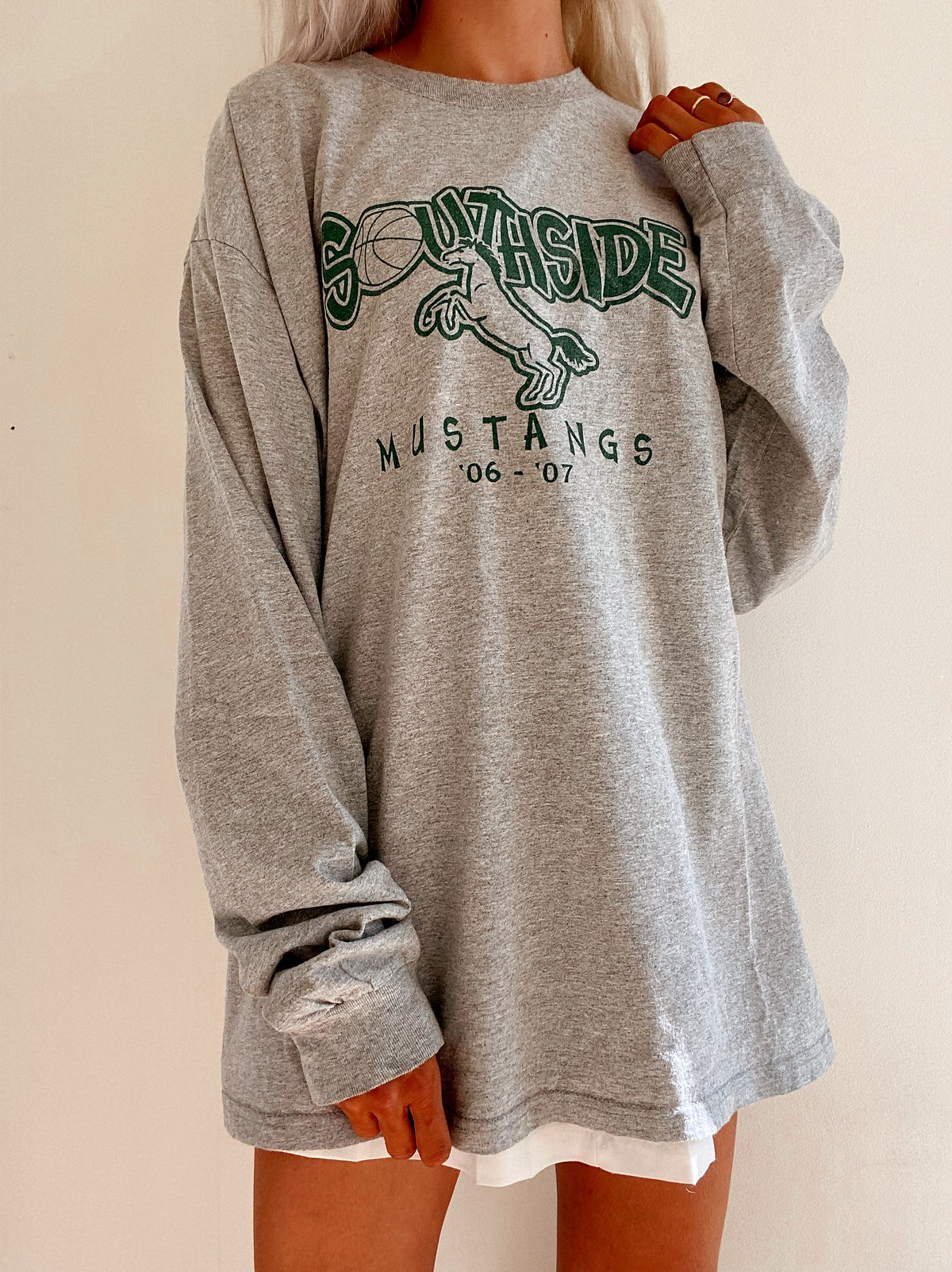 Vintage USA Langarm-T-Shirt grau XL
