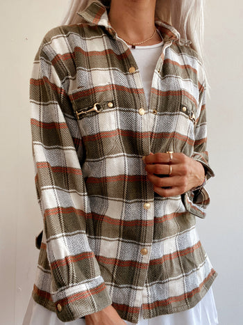 Vintage Check Shirt Beige/Light Blue XL