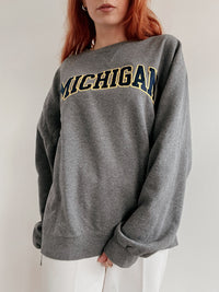 Pull vintage américain gris foncé Michigan XL