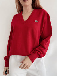 Vintage-Pullover aus roter Lacoste-Wolle