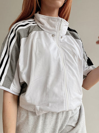 Gilet jogging vintage blanc et gris Adidas M