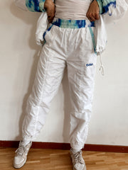 Ensemble tracksuit vintage jacket & jogging blanc et bleu S