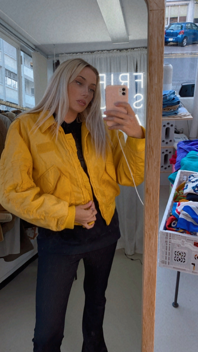 Veste doudoune jaune courte S