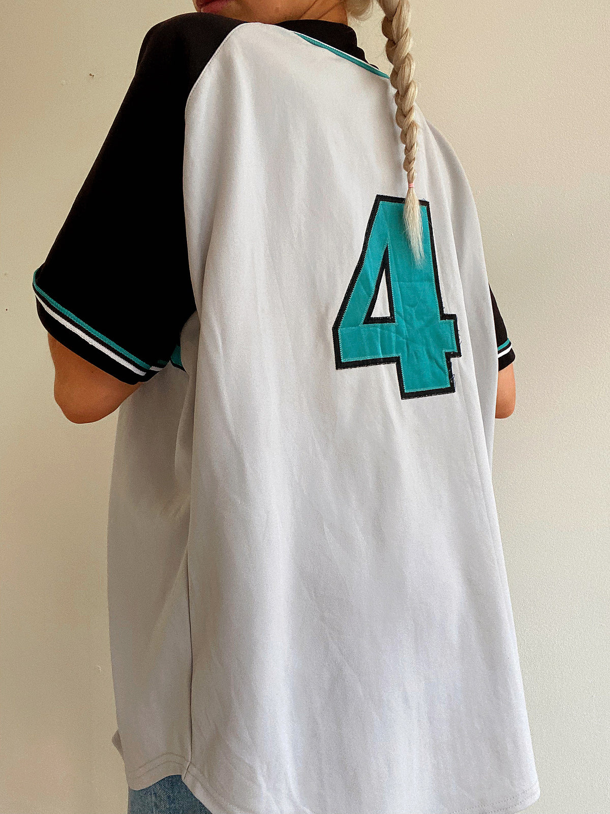 Maillot de baseball gris et turquoise Malibu