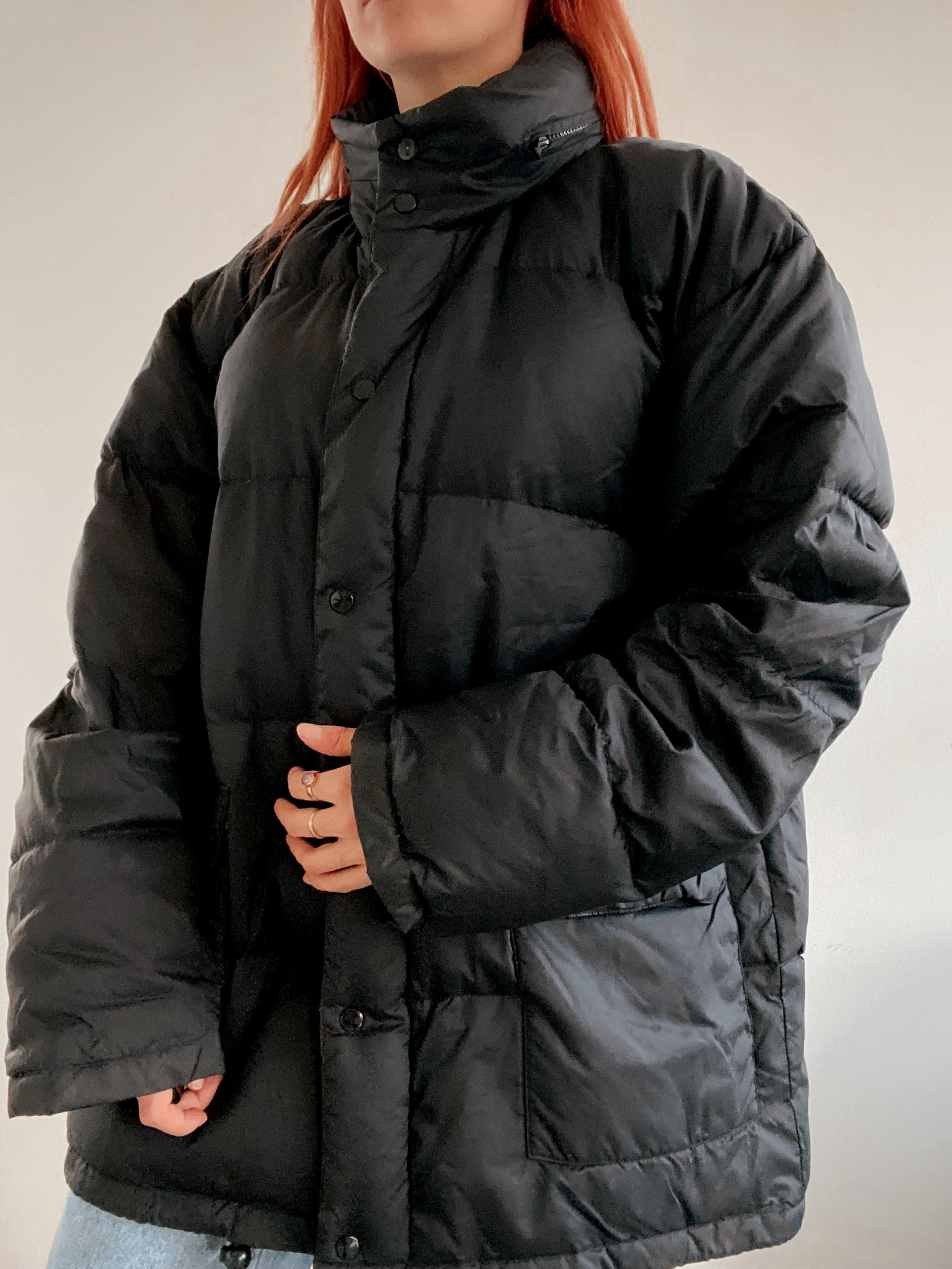 Veste doudoune vintage en plume noire  L