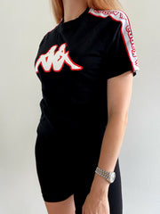 T-shirt noir et rouge Kappa XS