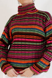 Pull en laine 70s multicolor  S/M