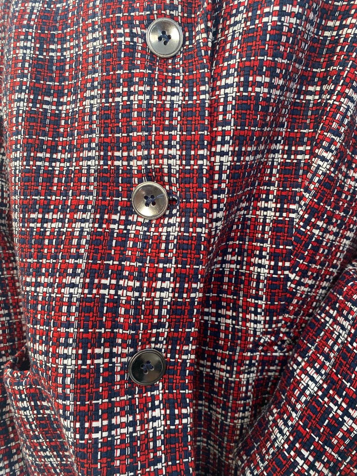 Veste Blazer vintage texturé rouge/blanc/bleu S/M