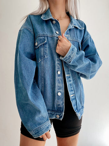 Veste en jeans vintage bleue oversized