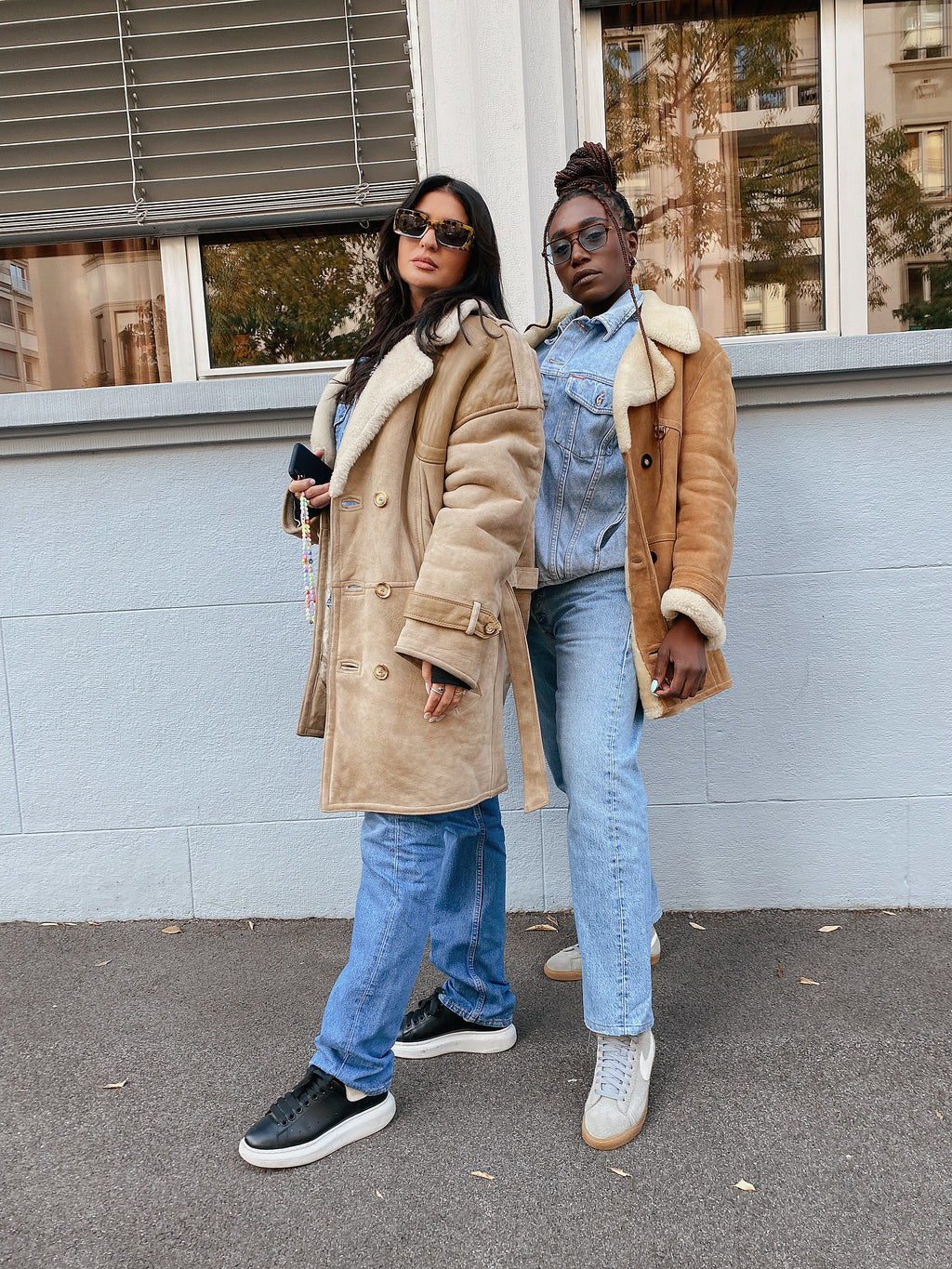 Manteau camel mouton retourné