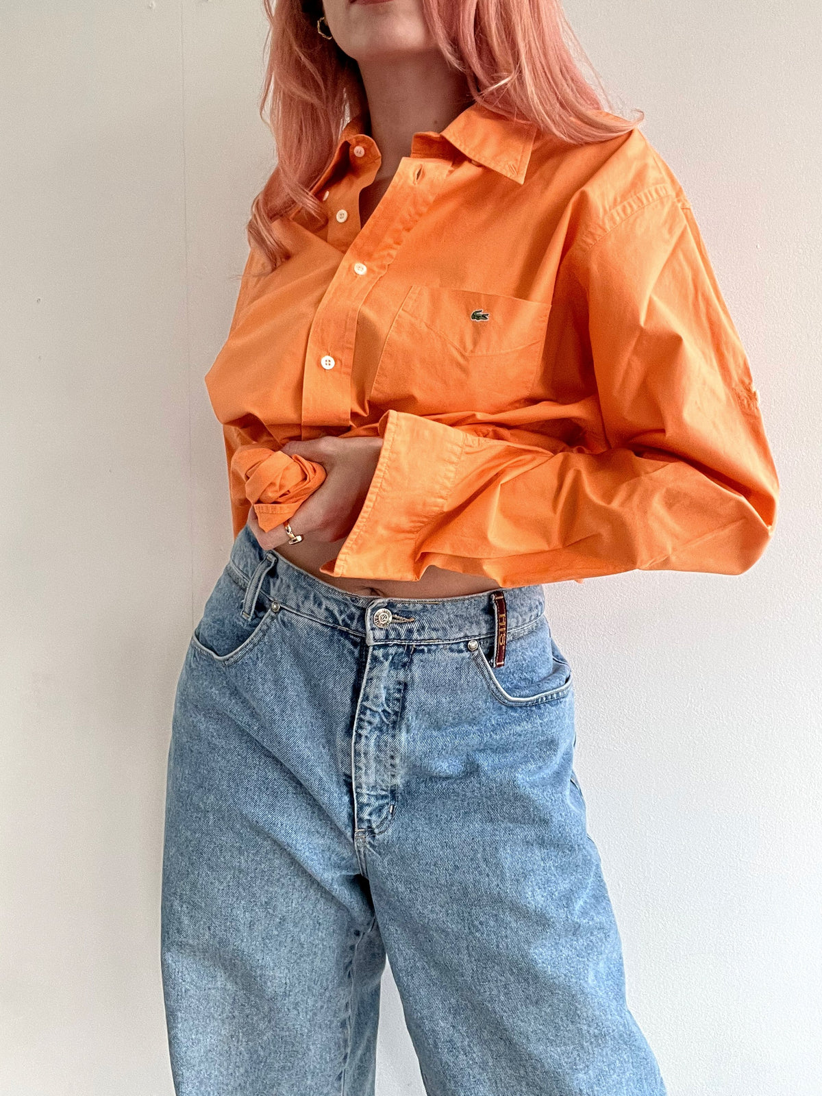 Chemise vintage Lacoste orange M/L