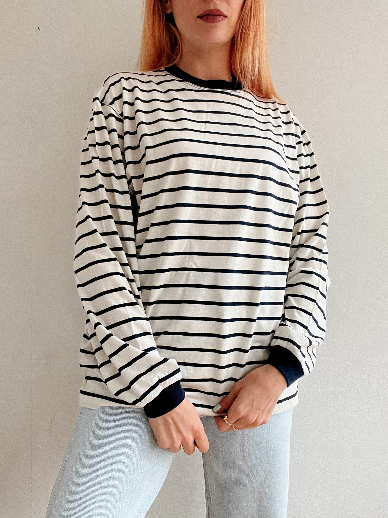 Pull basic marinière blanc et bleu M