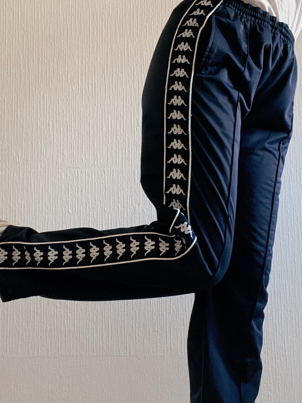 Pantalon de jogging bleu et blanc Kappa L