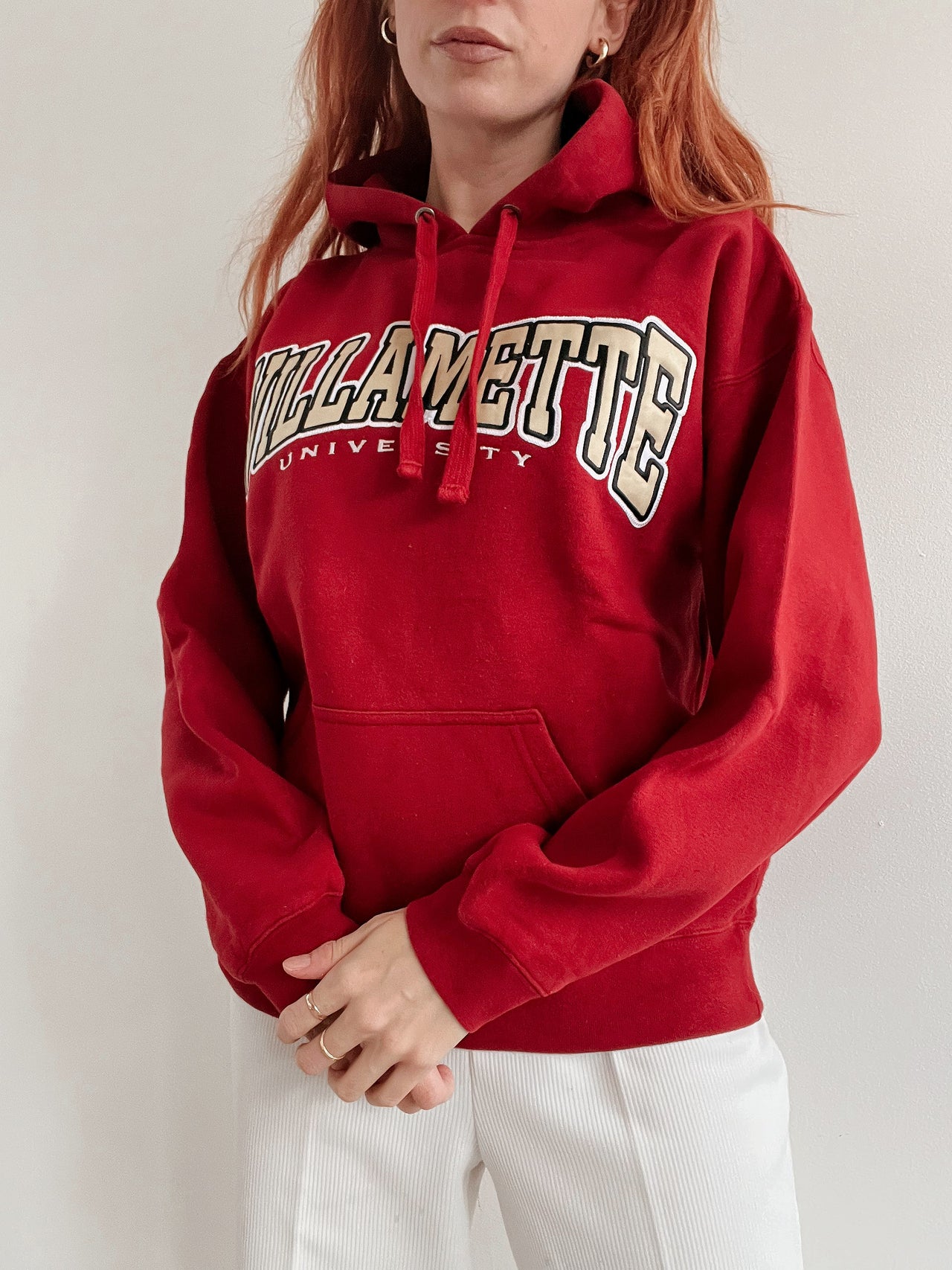 Pull vintage américain rouge foncé S