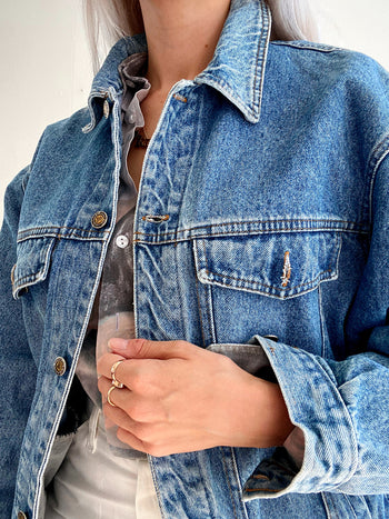 Veste en jeans vintage bleue S