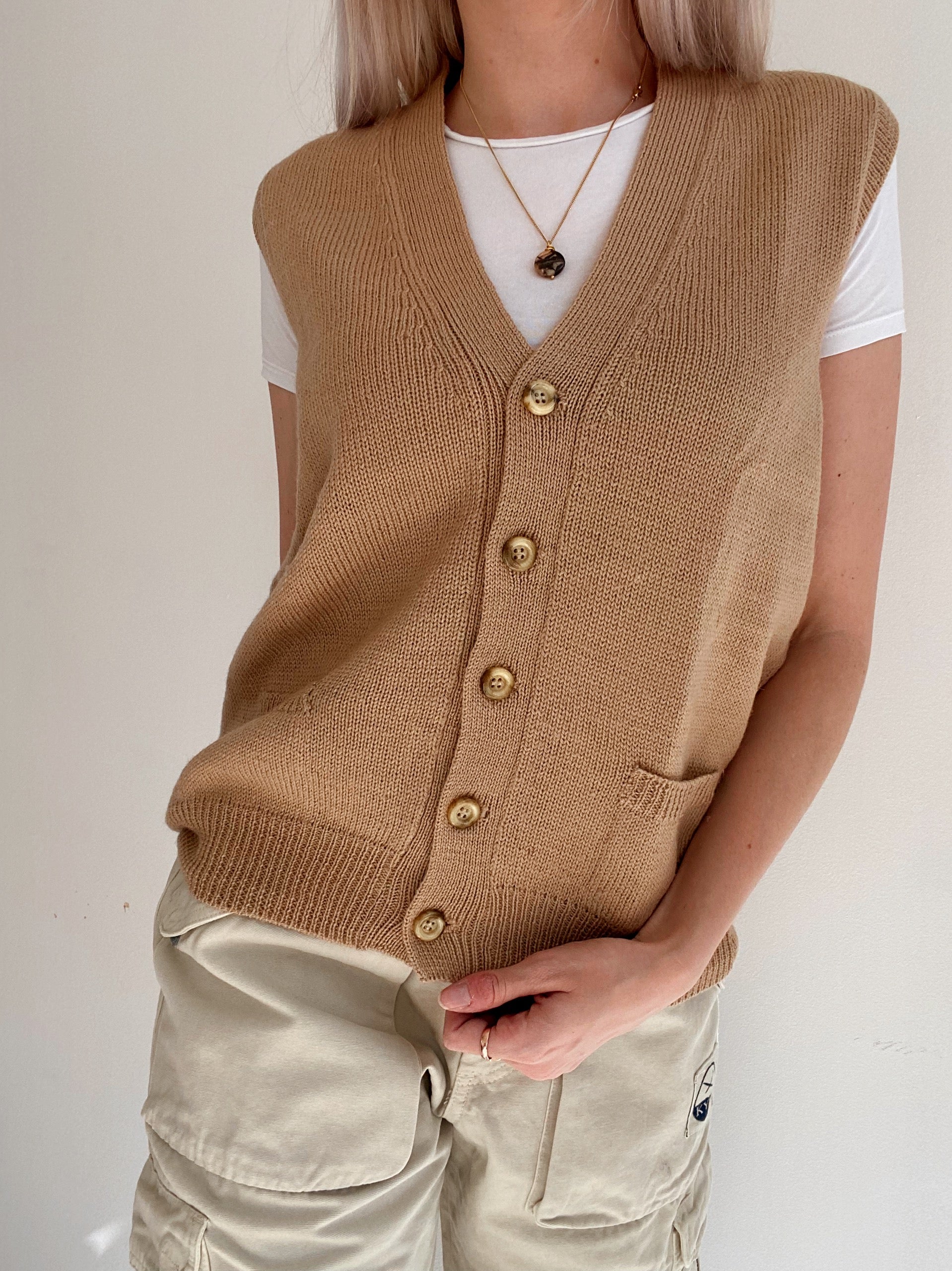Gilet en maille beige L
