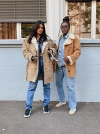 Manteau camel mouton retourné