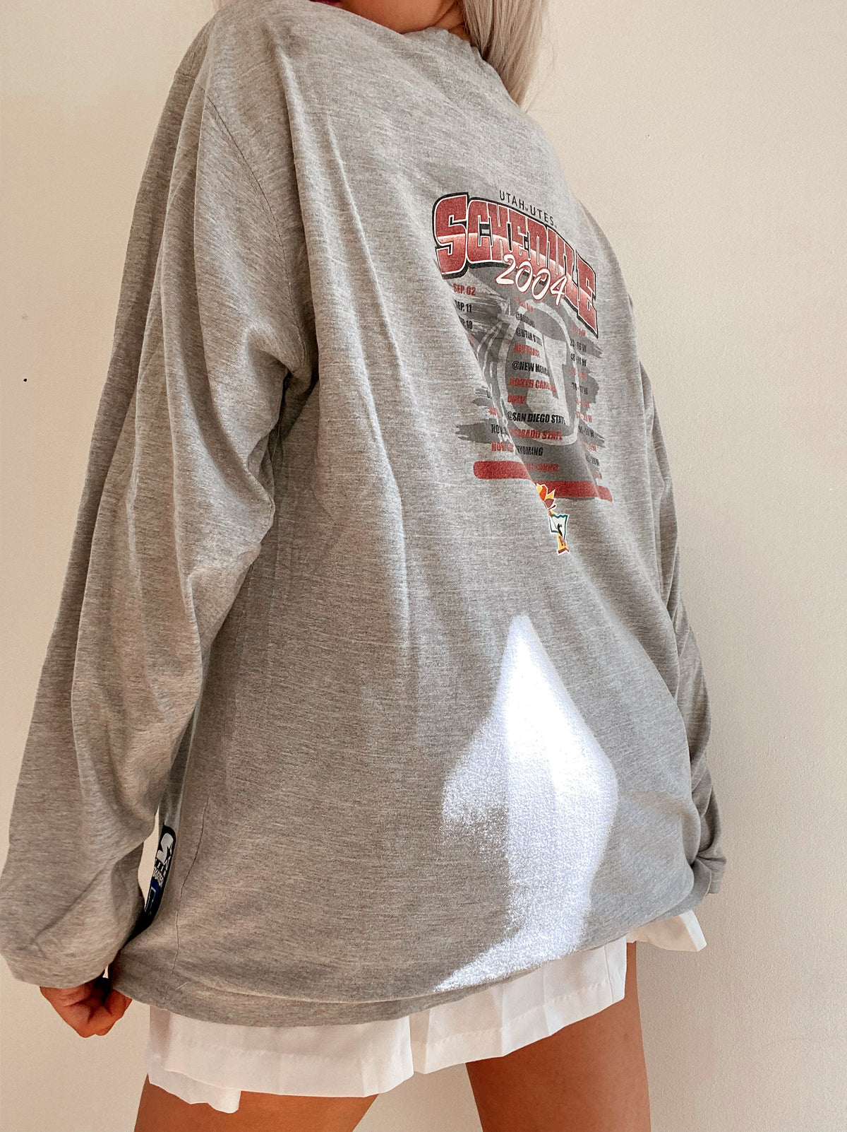 Vintage USA Langarm-T-Shirt hellgrau XL