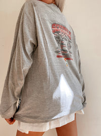 Vintage USA Langarm-T-Shirt hellgrau XL
