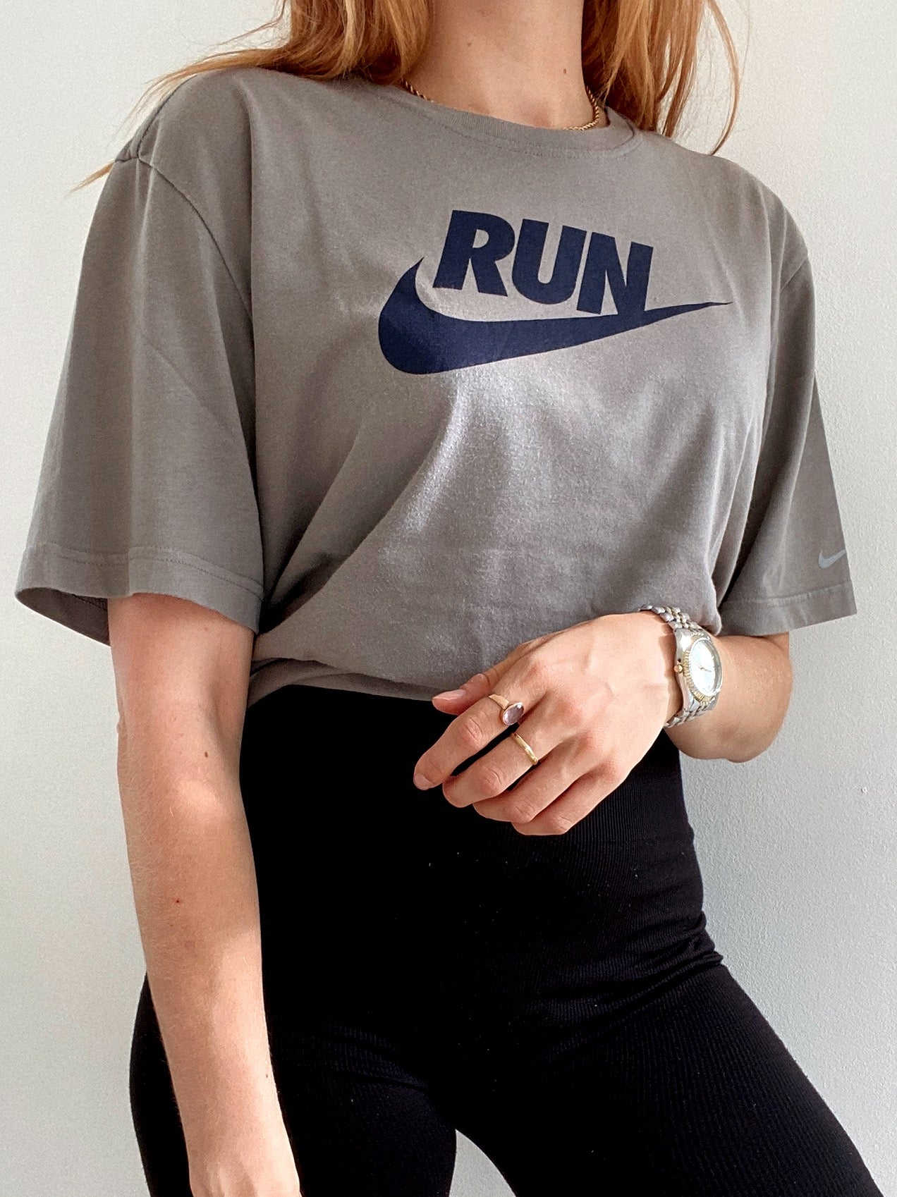White"One two Nike"Nike L T-Shirt