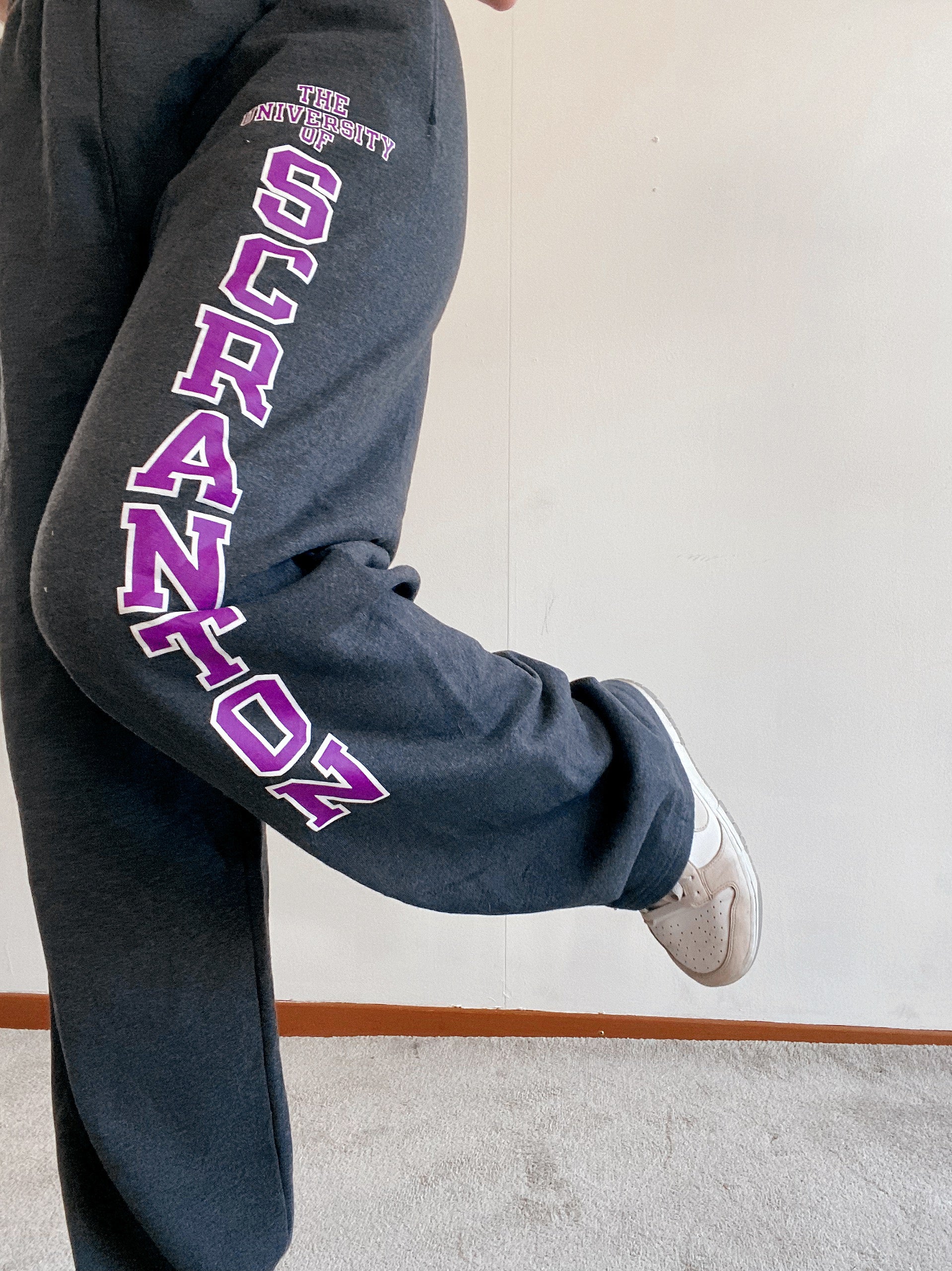Vintage graue und lila Jogginghose XL