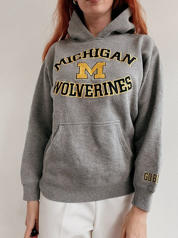 Pull vintage américain gris Clair Michigan M